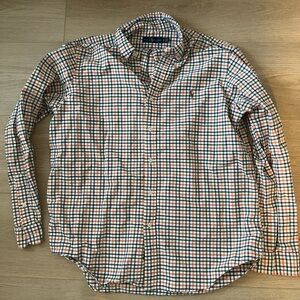 Ralph Lauren Orange and Blue Plaid Shirt